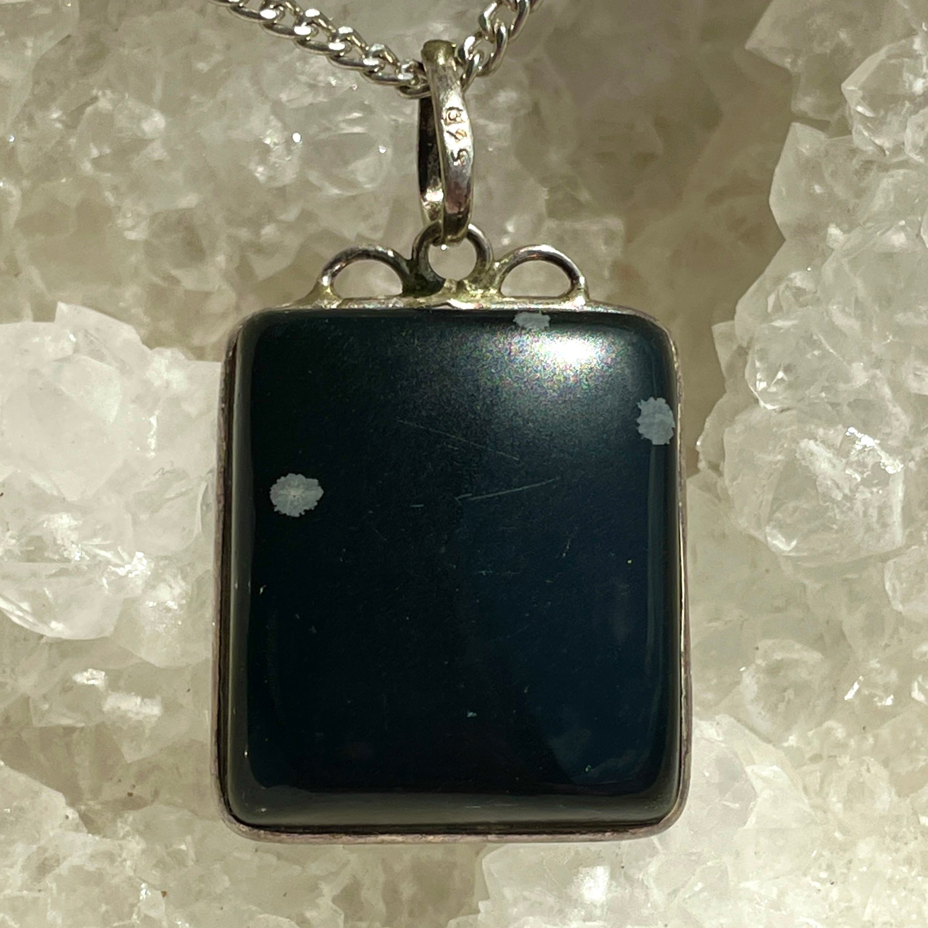 Black Onyx Silver Pendant Large - SP98