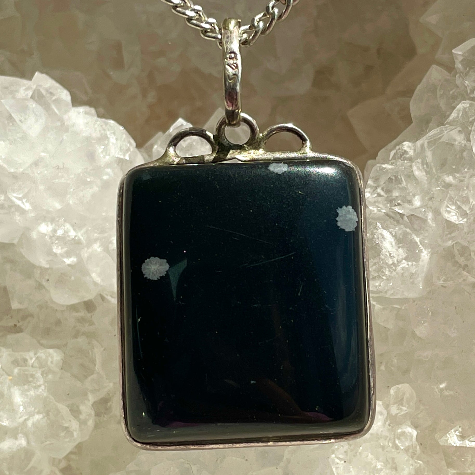 Black Onyx Silver Pendant Large - SP98