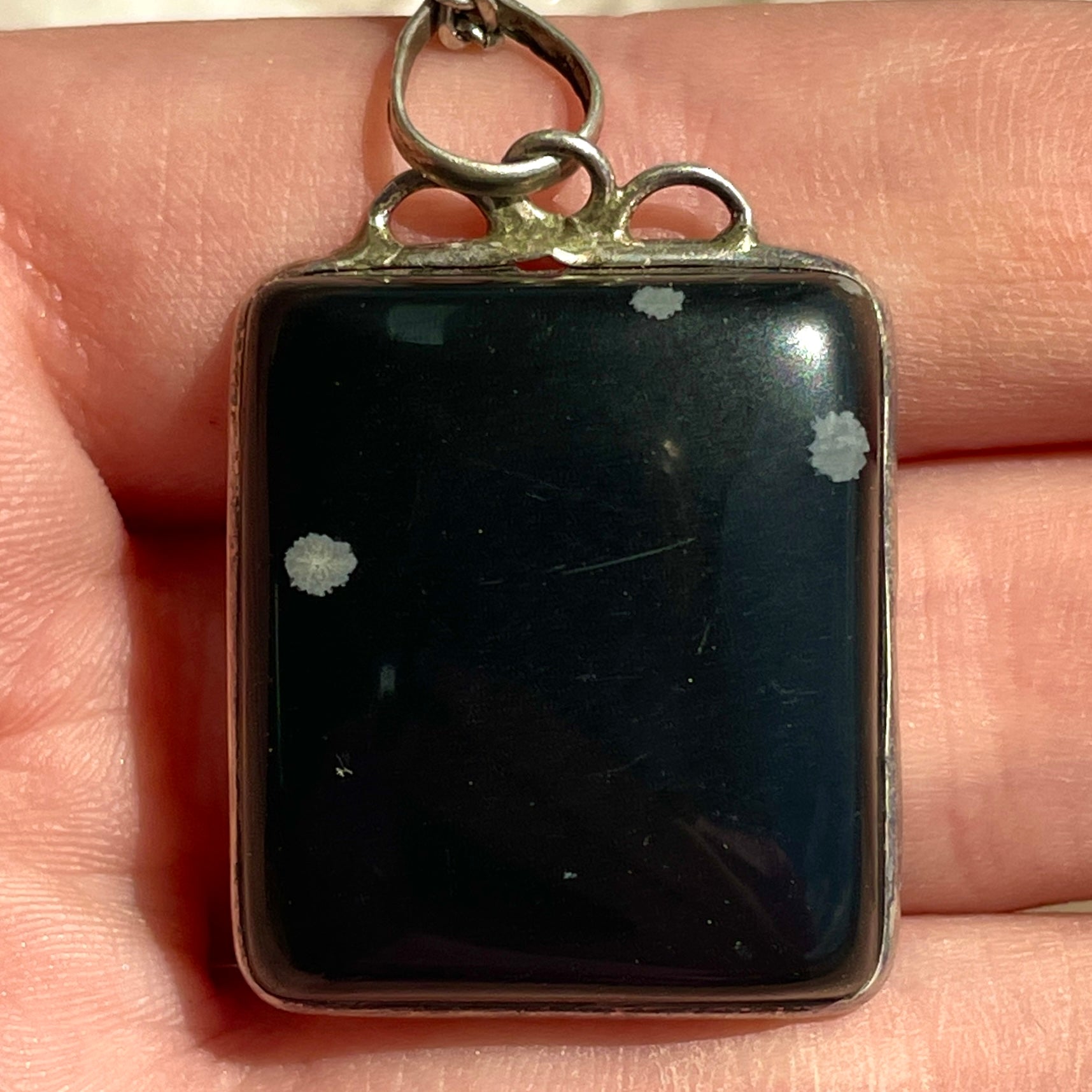 Black Onyx Silver Pendant Large - SP98