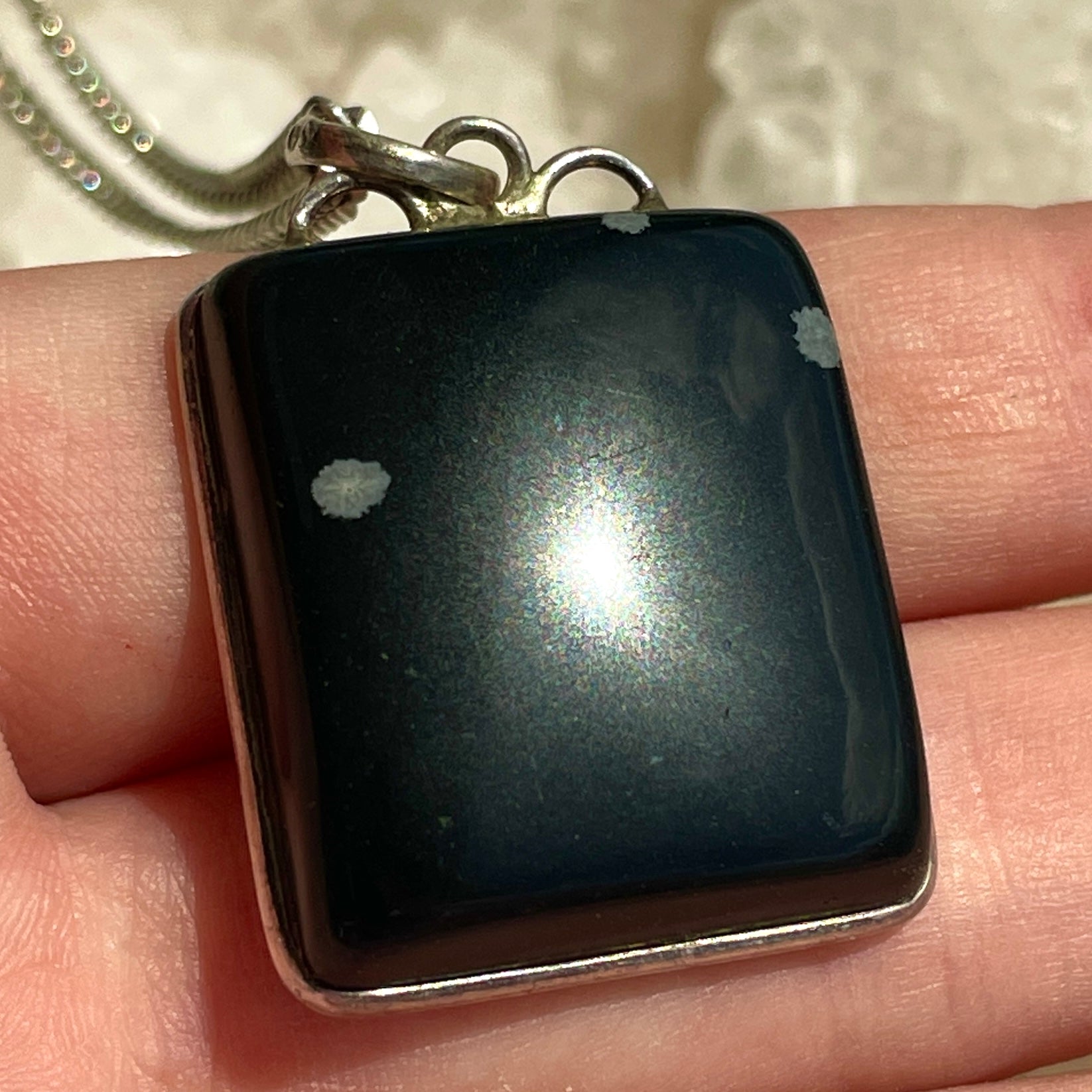 Black Onyx Silver Pendant Large - SP98
