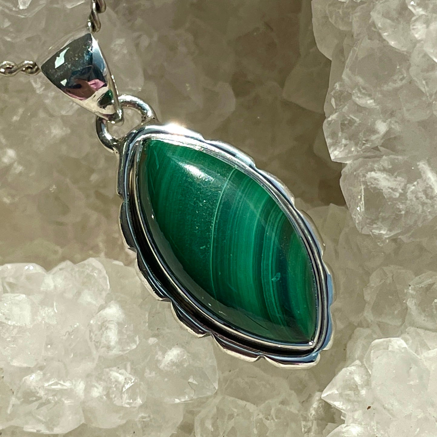 Malachite Silver Pendant - SP92