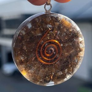 Orgonite Tigers Eye Pendant - Circle