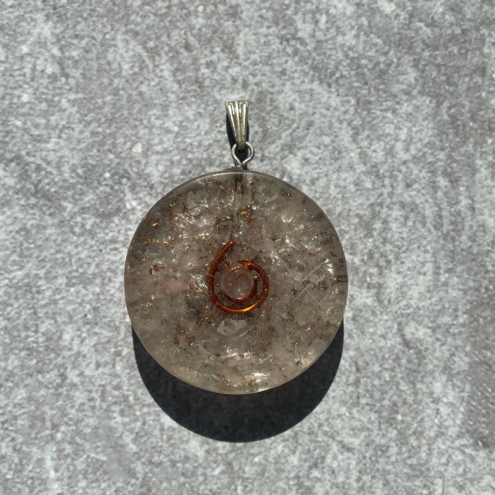 Orgonite Rose Quartz Pendant - Circle