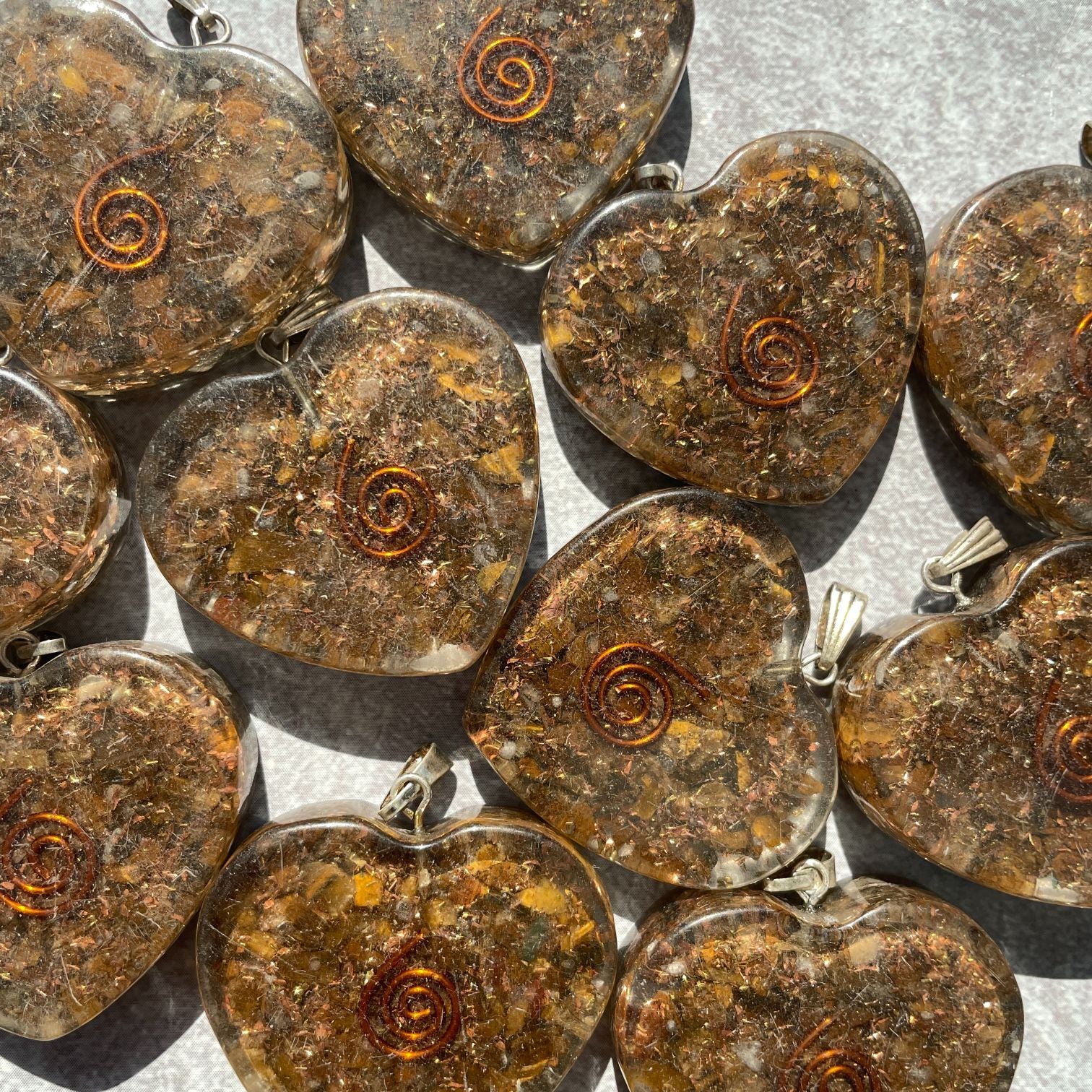 Orgonite Tigers Eye Pendant - Heart