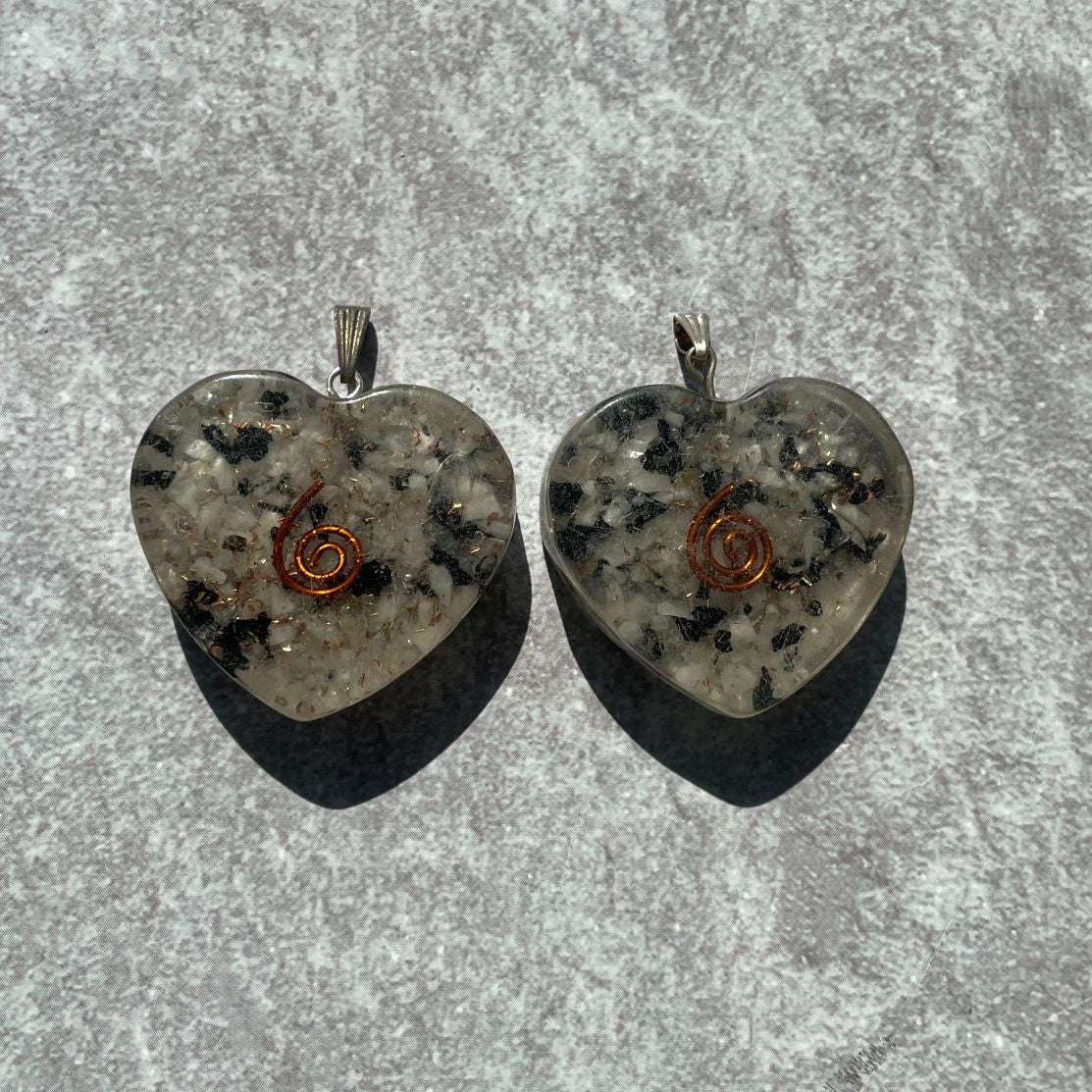 Orgonite Rainbow Moonstone Pendant - Heart