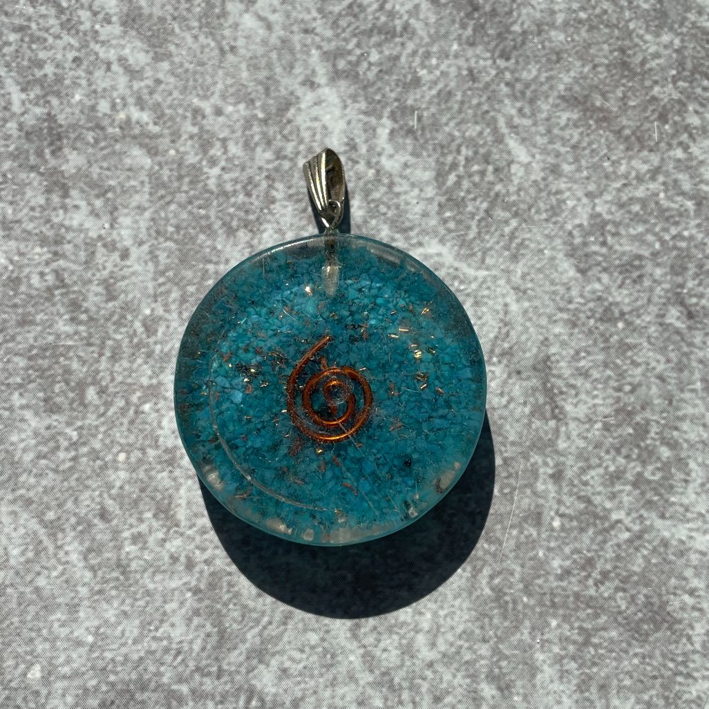 Orgonite Blue Howlite Pendant - Circle