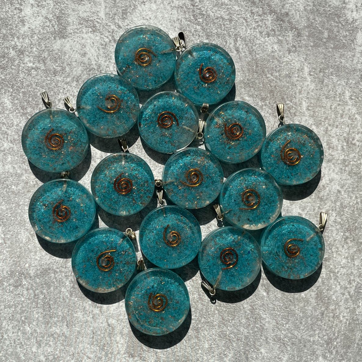 Orgonite Blue Howlite Pendant - Circle