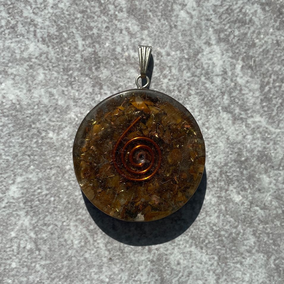 Orgonite Tigers Eye Pendant - Circle