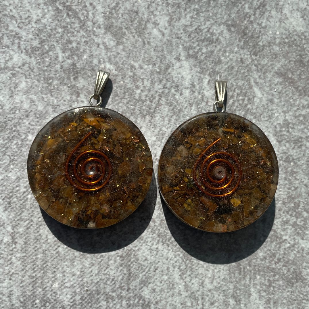 Orgonite Tigers Eye Pendant - Circle