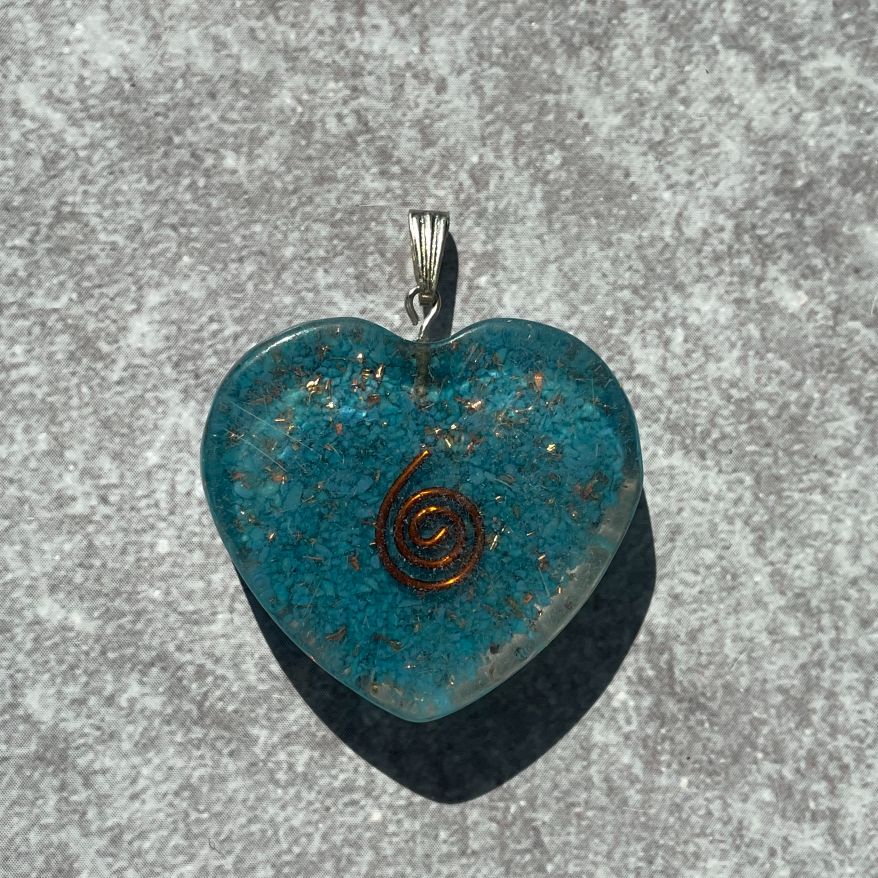 Orgonite Blue Howlite Pendant - Heart