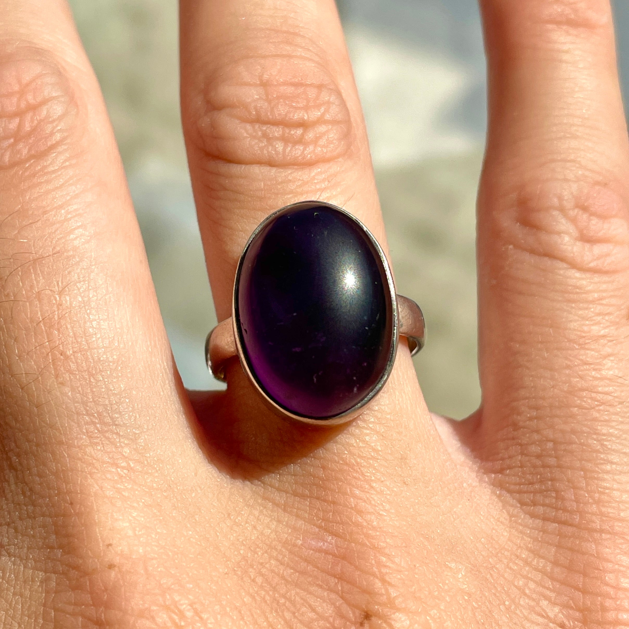 Amethyst Sterling Silver Ring - Sz7 AM2