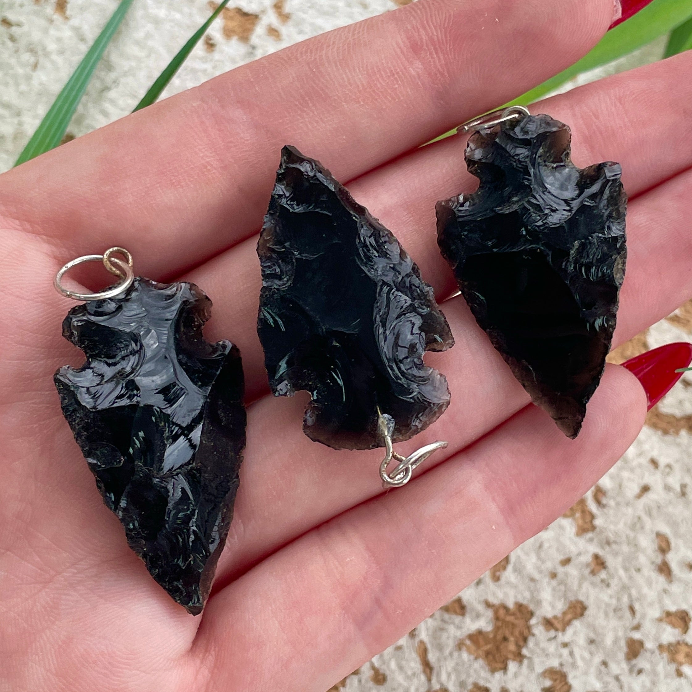 Arrowhead Pendant Black Obsidian