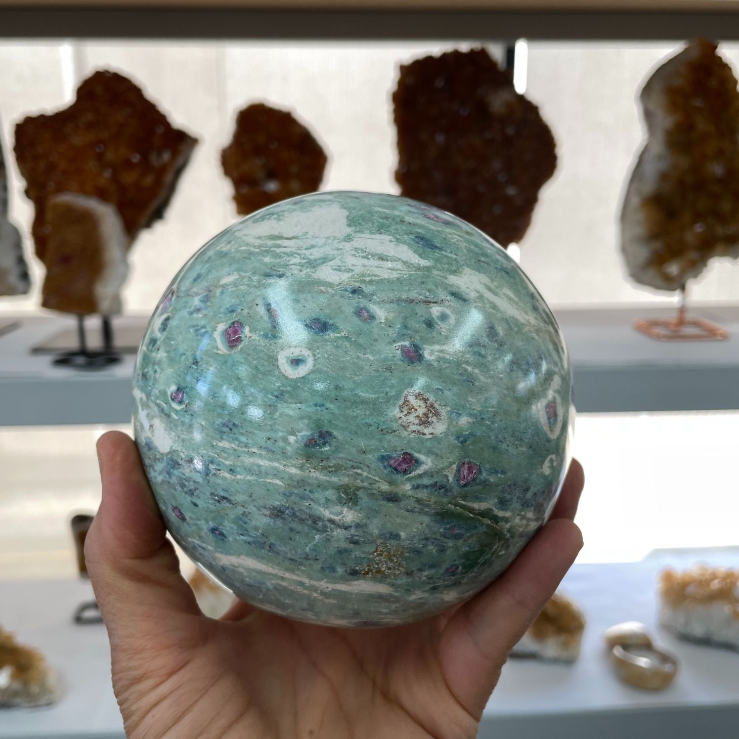 Ruby In Fuchsite - Large Sphere - 03