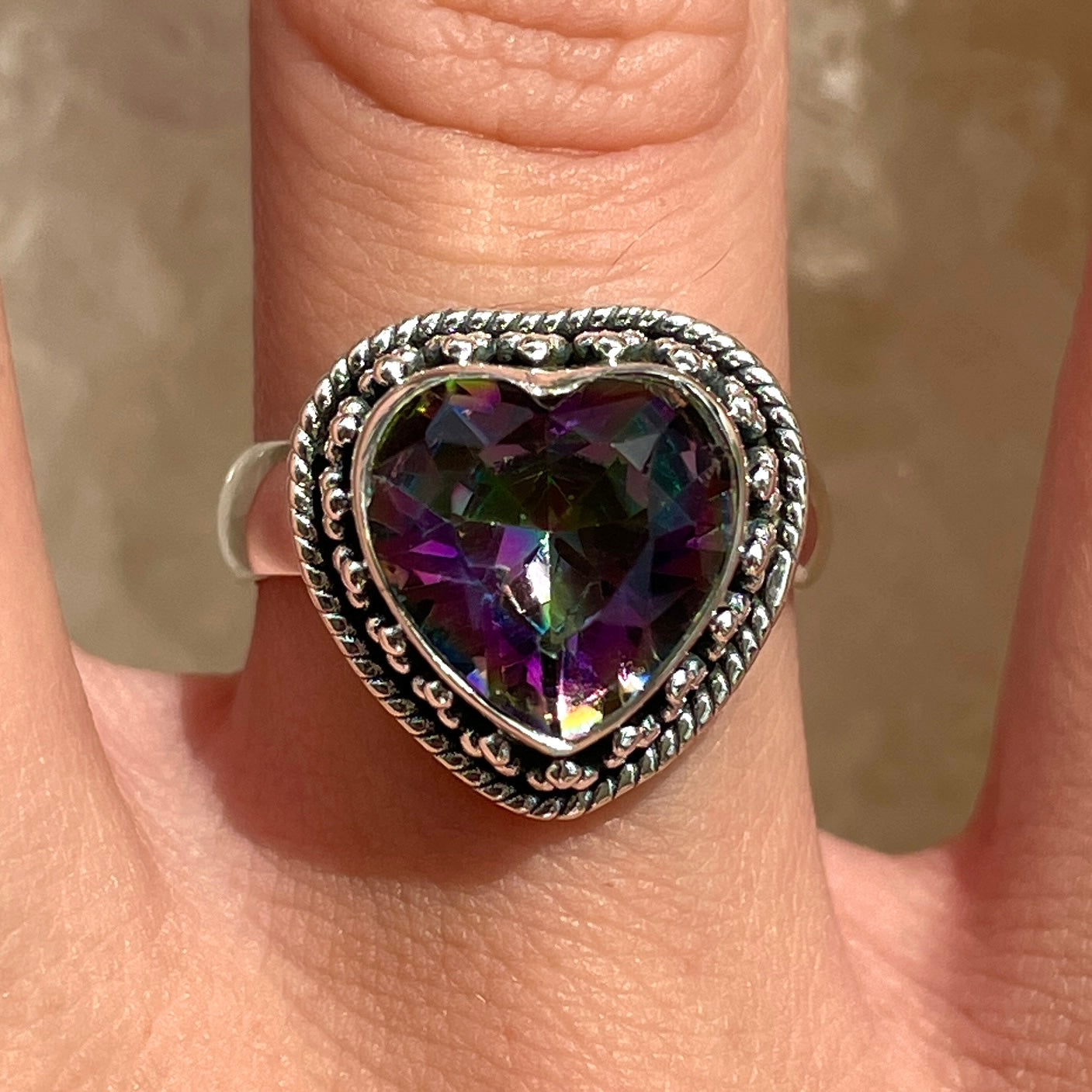 Mystic Quartz Sterling Silver Ring - Sz9 MQ8