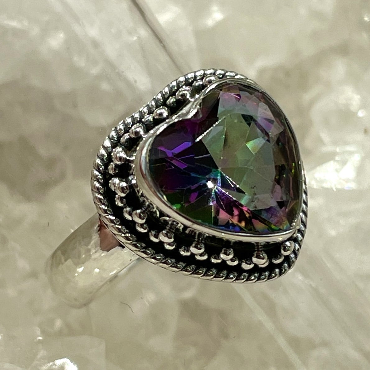Mystic Quartz Sterling Silver Ring - Sz9 MQ8