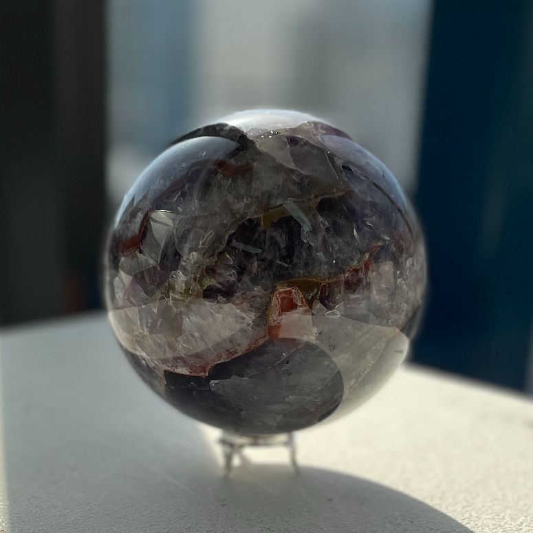 Chevron Amethyst Sphere - 01