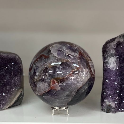 Chevron Amethyst Sphere - 01