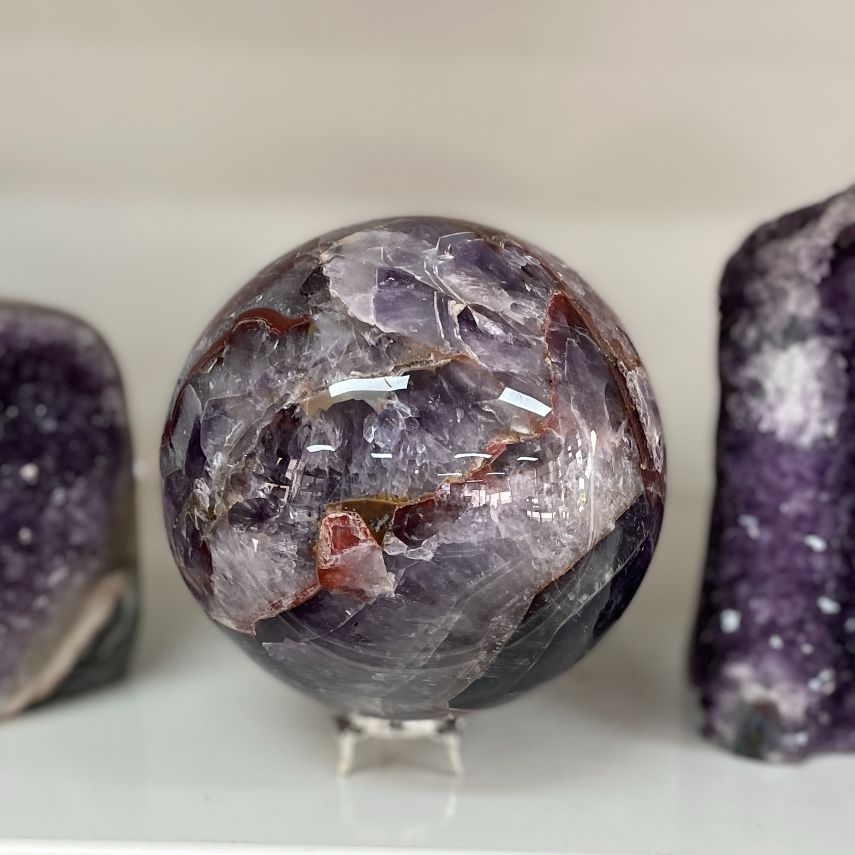 Chevron Amethyst Sphere - 01