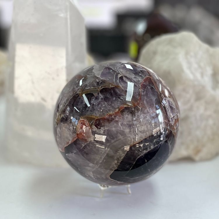 Chevron Amethyst Sphere - 01