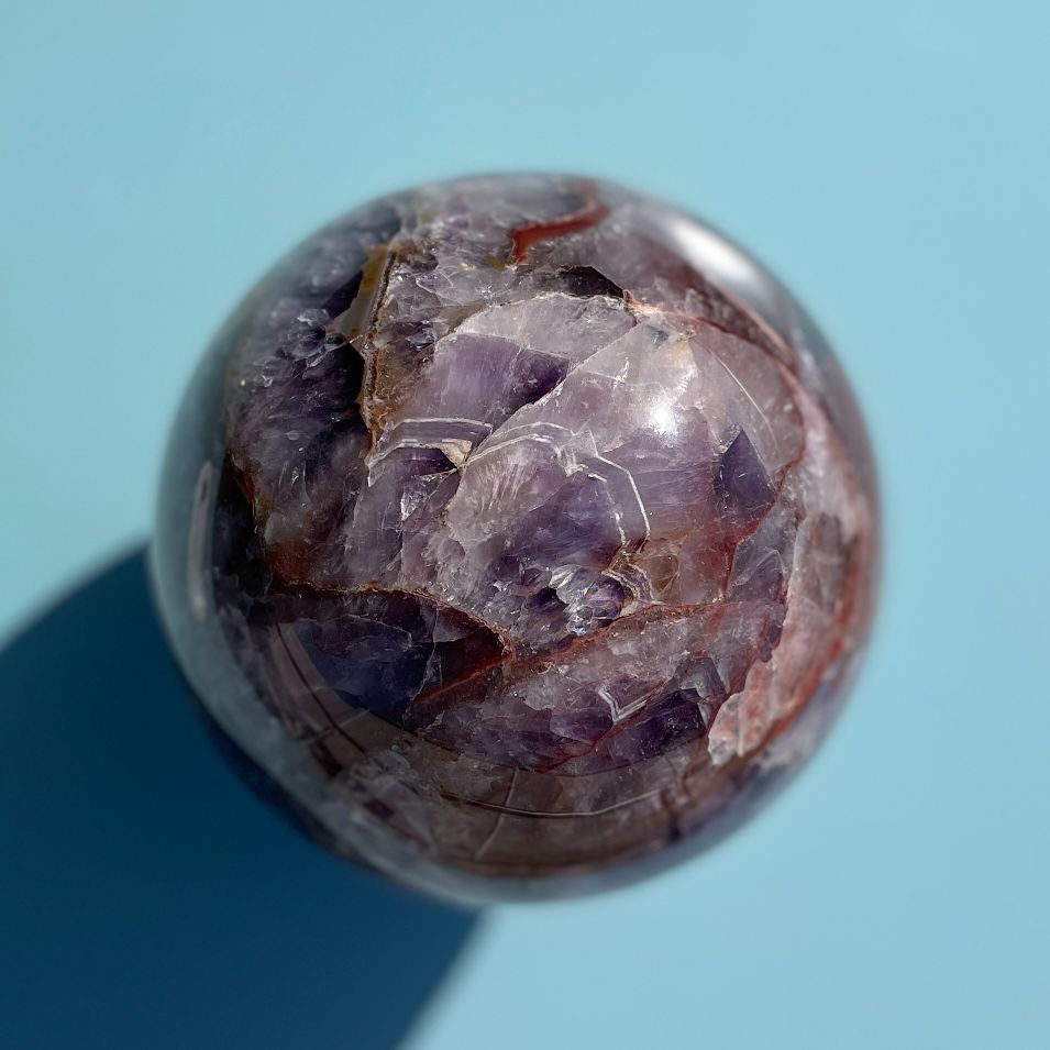 Chevron Amethyst Sphere - 01