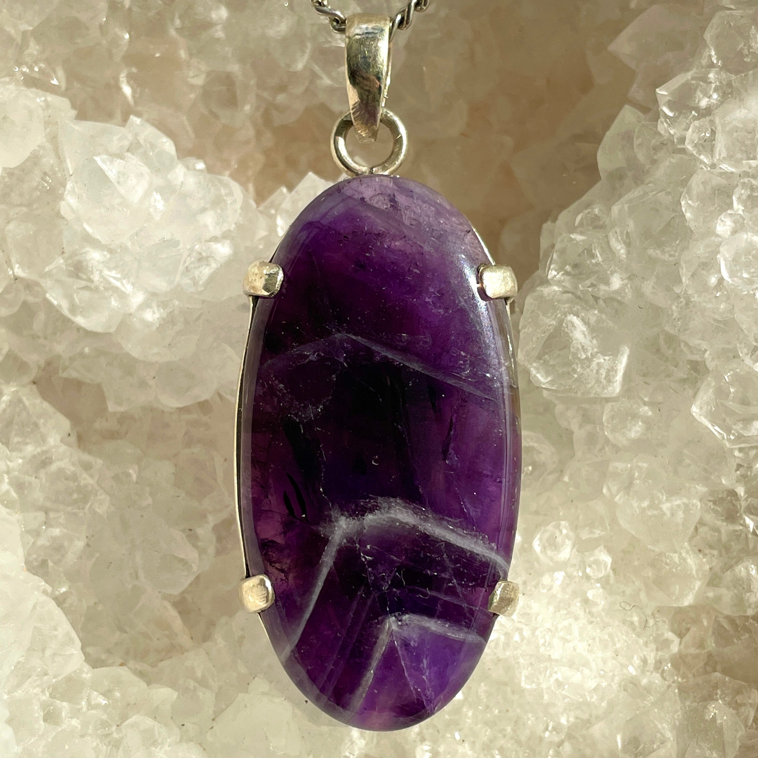 Amethyst Silver Pendant Large - SP102