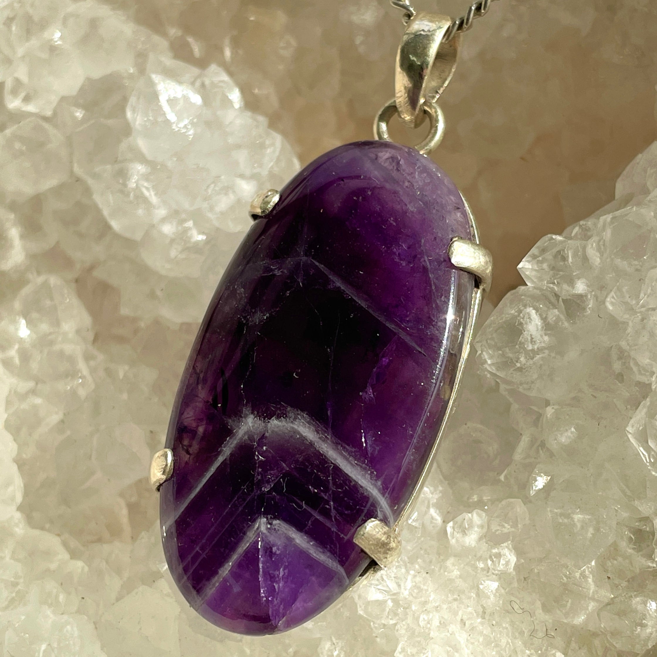 Amethyst Silver Pendant Large - SP102