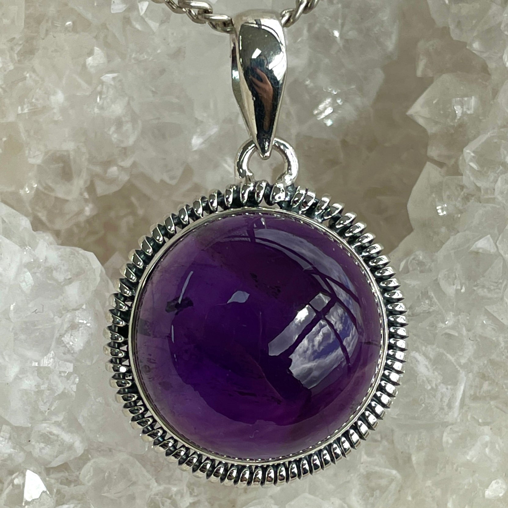Amethyst Silver Pendant - SP103