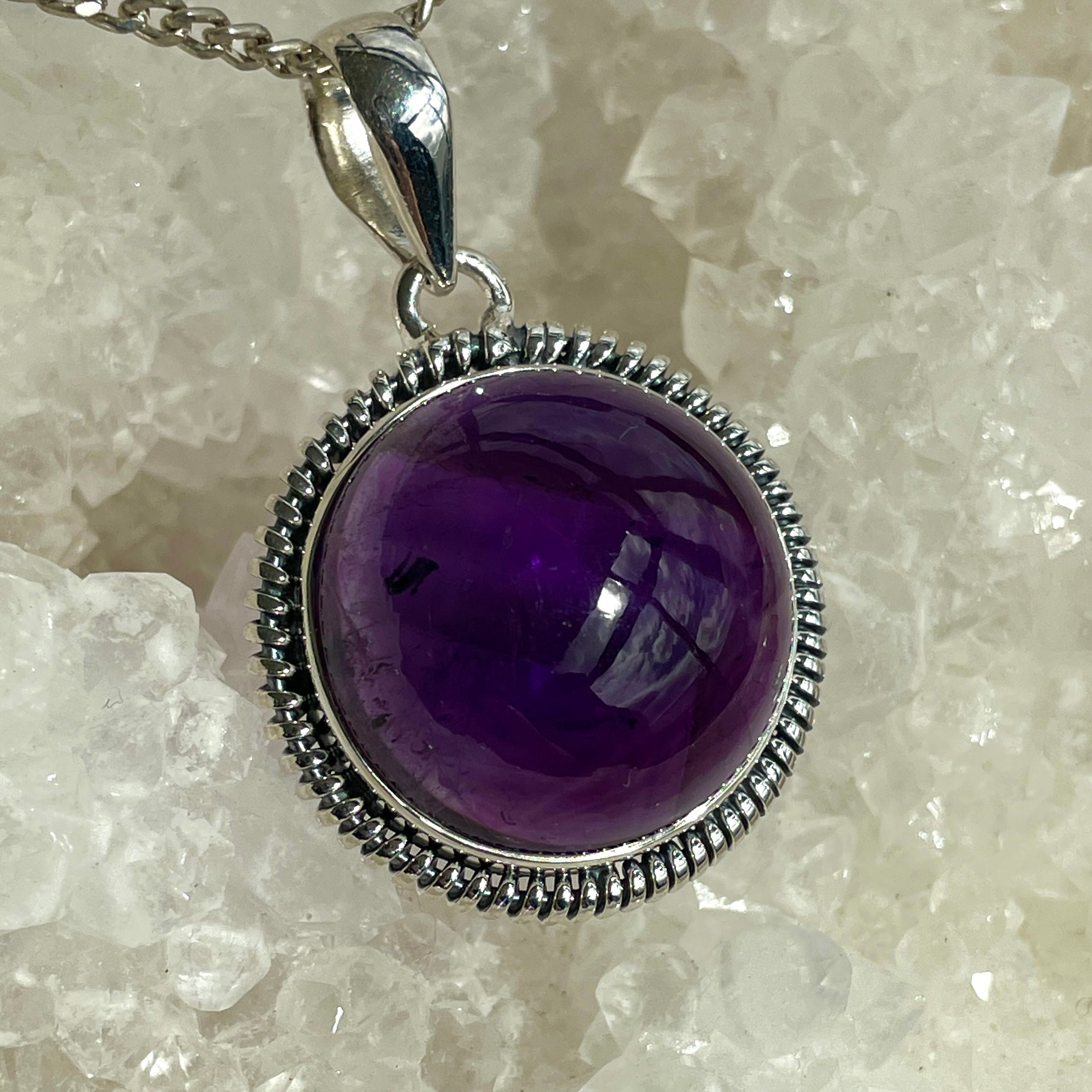 Amethyst Silver Pendant - SP103