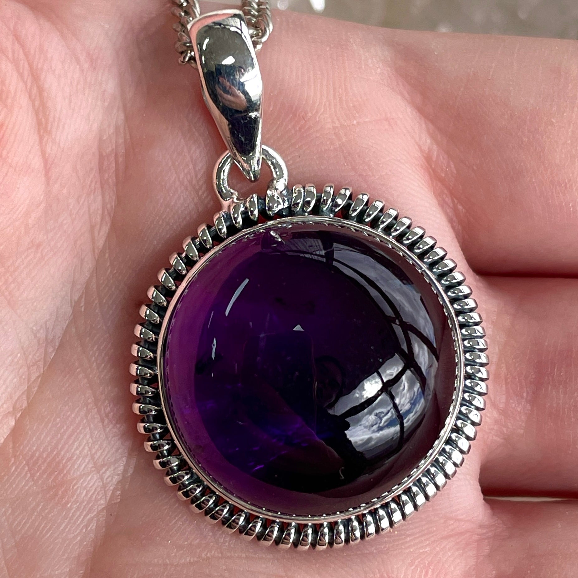 Amethyst Silver Pendant - SP103
