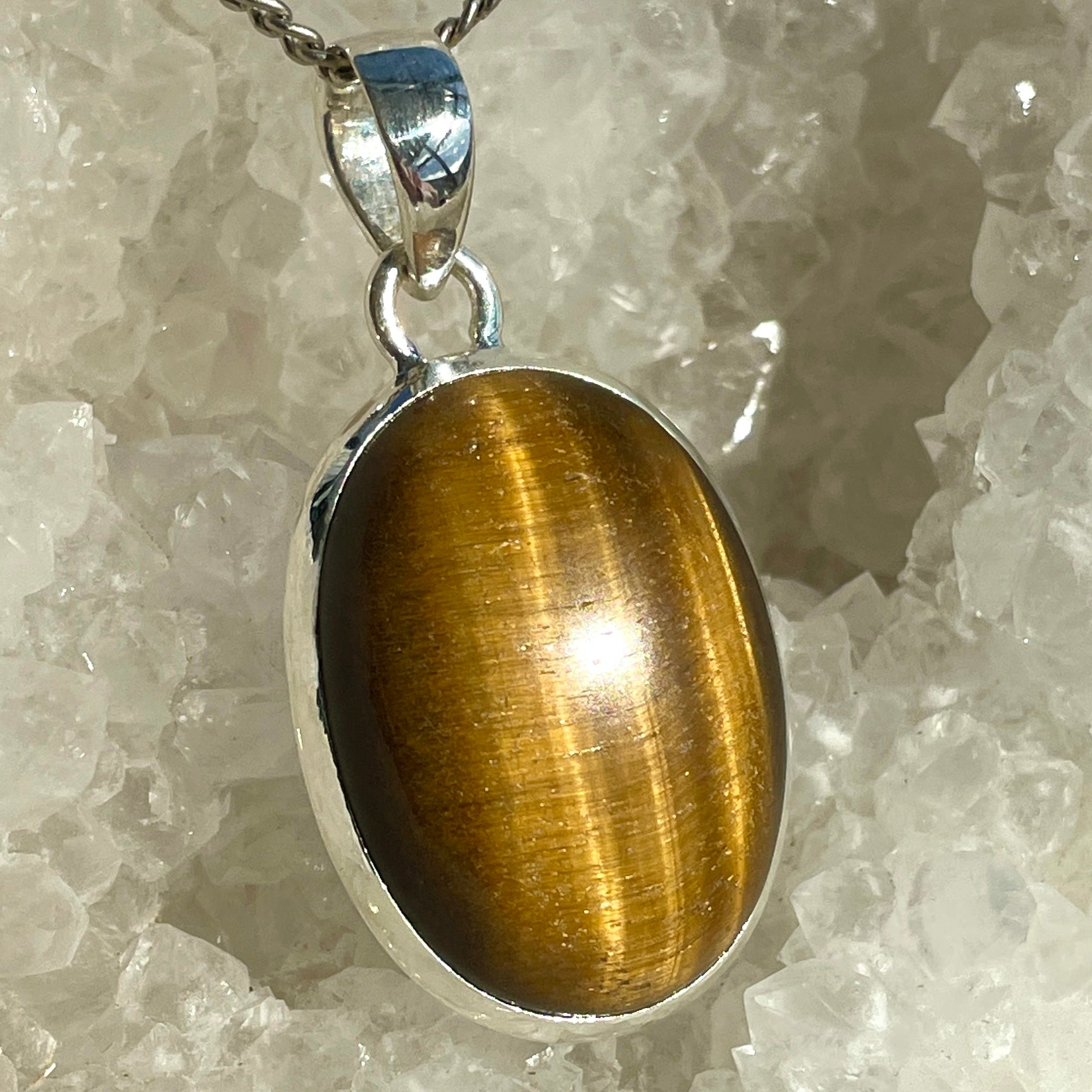 Tiger's Eye Silver Pendant Large - SP106