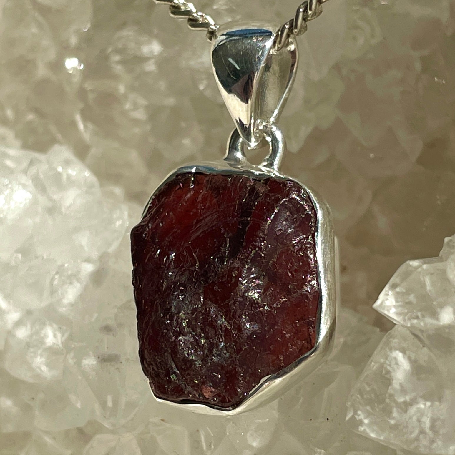Garnet Silver Pendant - SP114