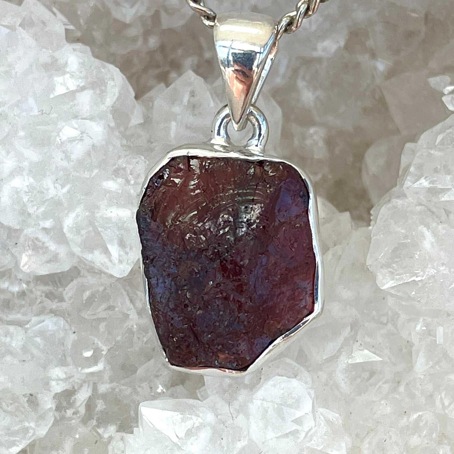 Garnet Silver Pendant - SP114