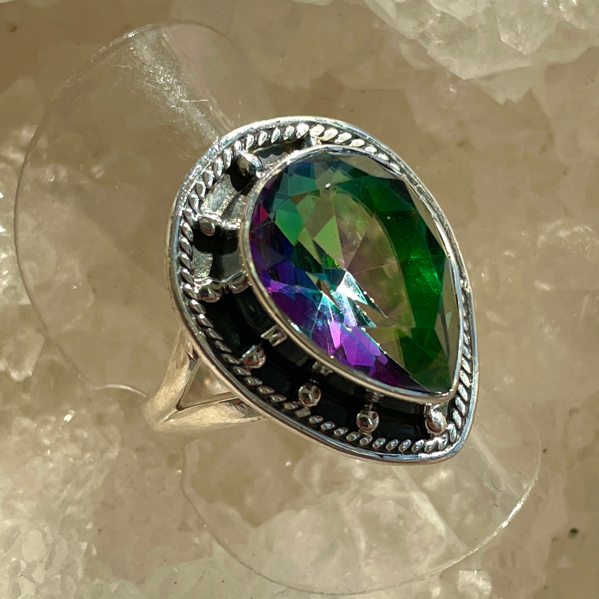 Mystic Quartz Sterling Silver Ring - Sz8 MQ7