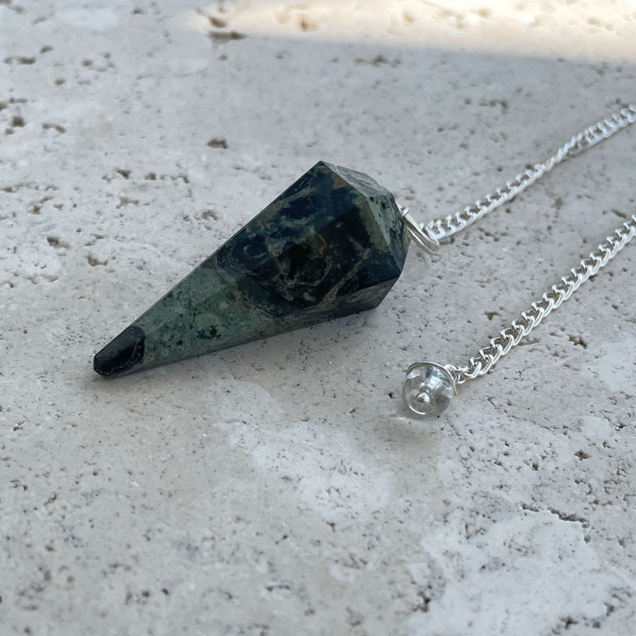 Kambaba Jasper Faceted Pendulum