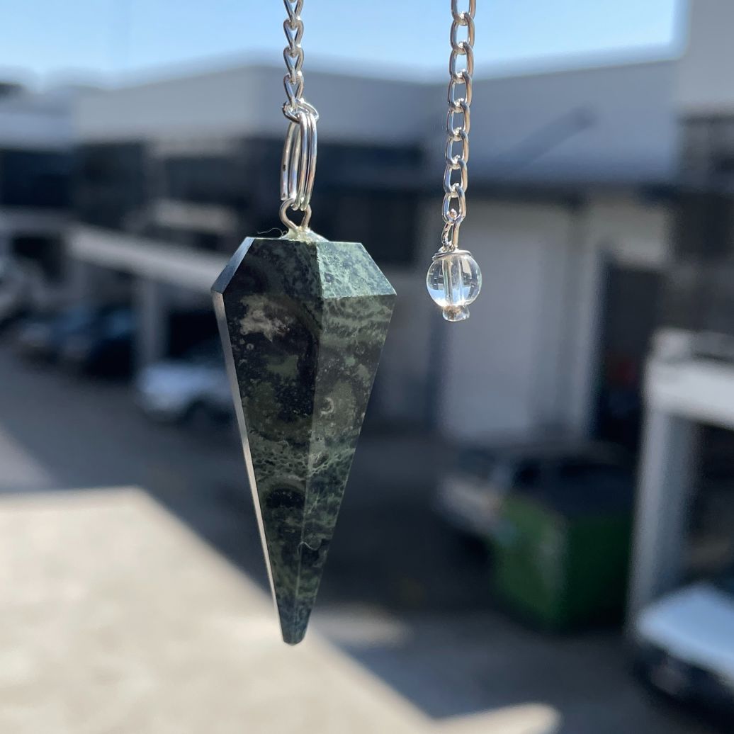 Kambaba Jasper Faceted Pendulum