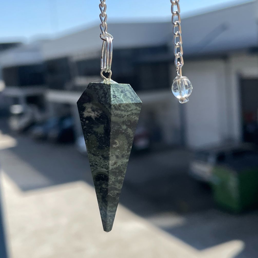 Kambaba Jasper Faceted Pendulum