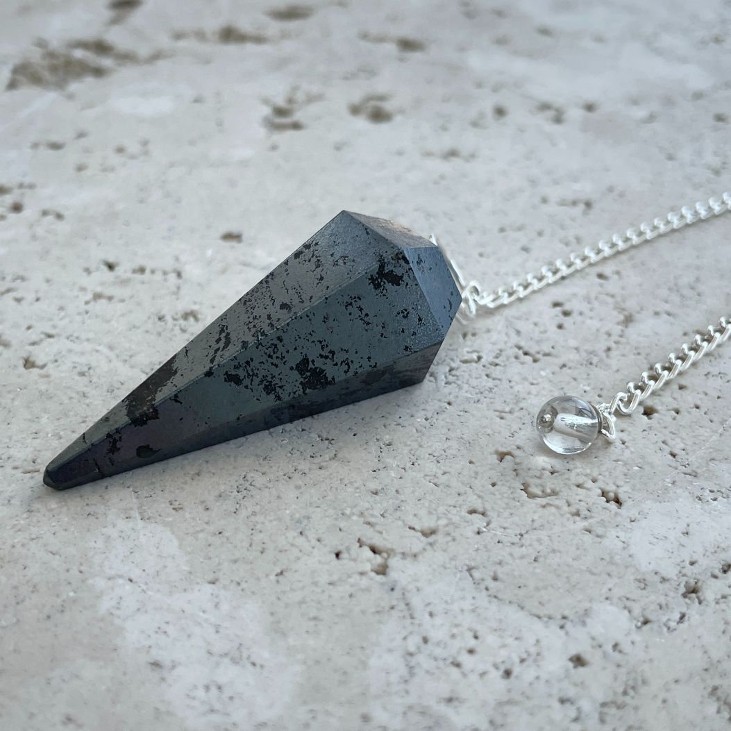 Hematite Faceted Pendulum