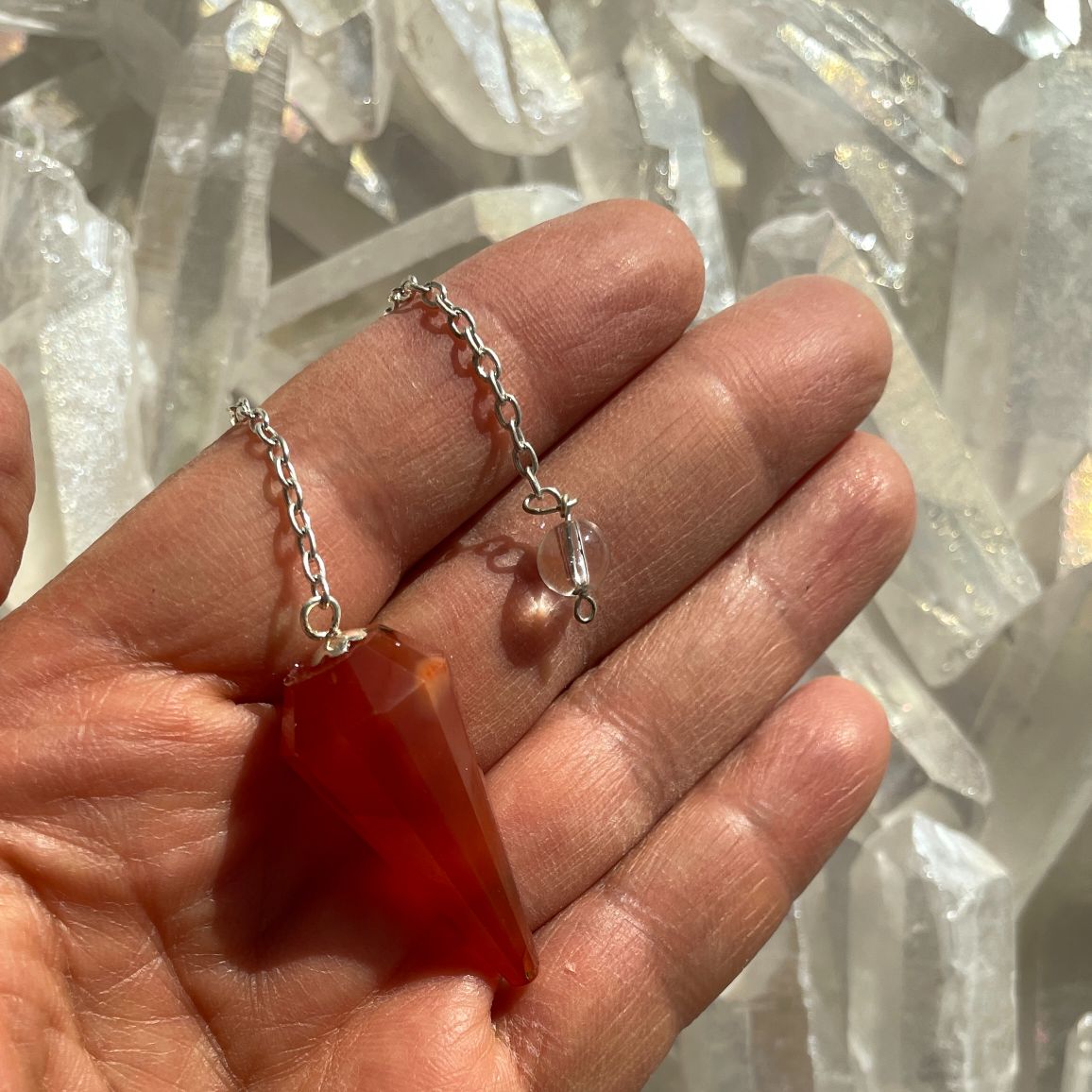 Carnelian - Faceted Pendulum