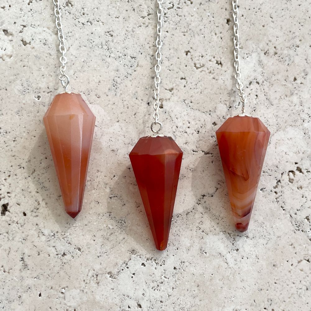 Carnelian - Faceted Pendulum