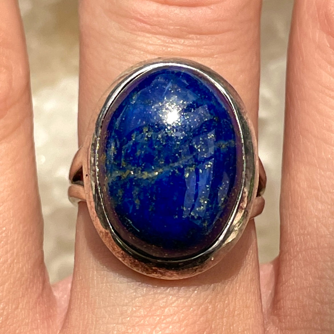Lapis Lazuli Sterling Silver Ring - Sz6 LL3