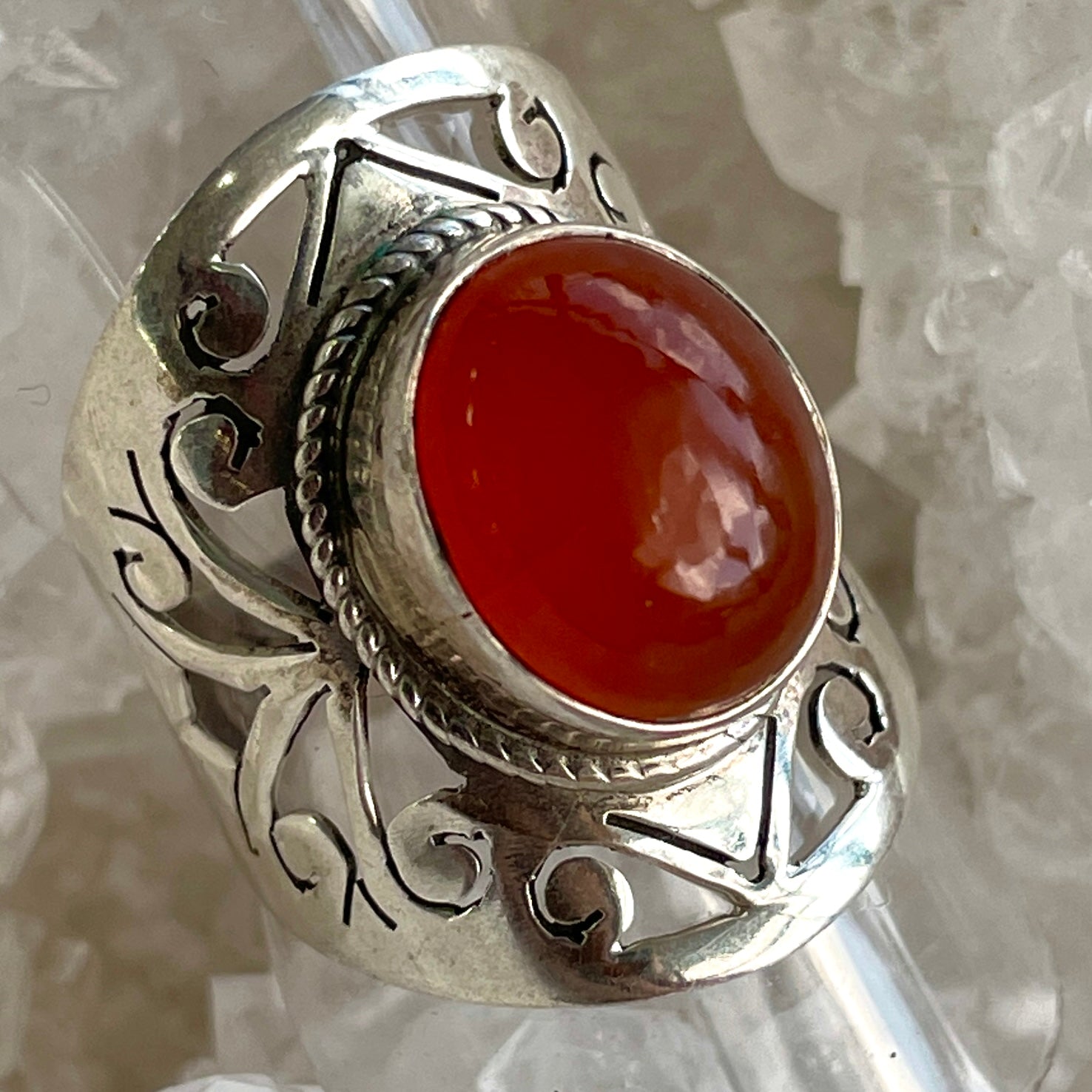 Carnelian Sterling Silver Ring - Sz7 CA3