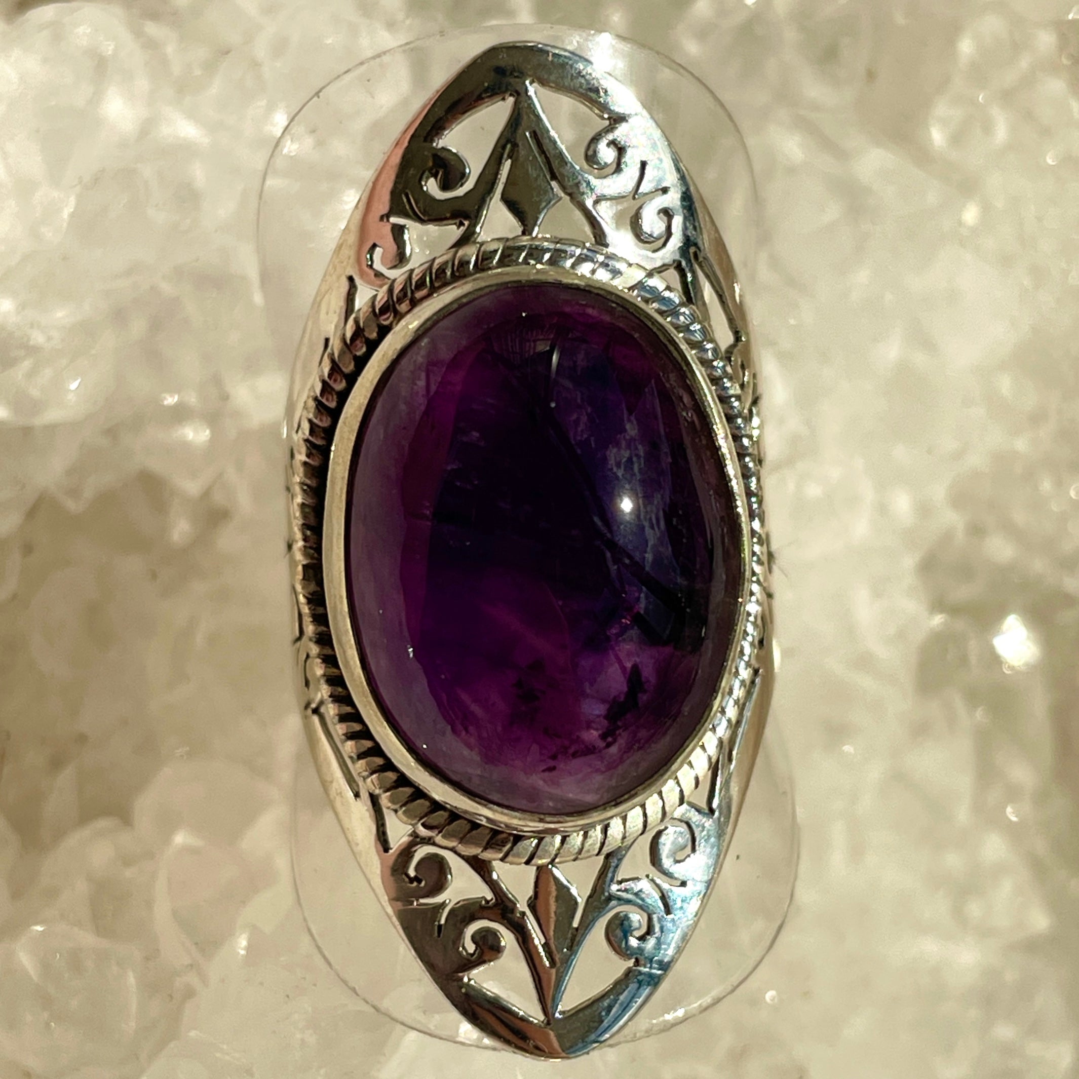 Amethyst Sterling Silver Ring - Sz8 AM9