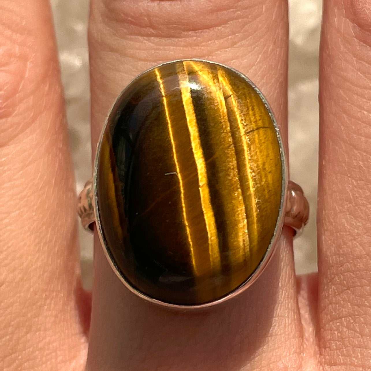 Tigers Eye Sterling Silver Ring - Sz7 TE5