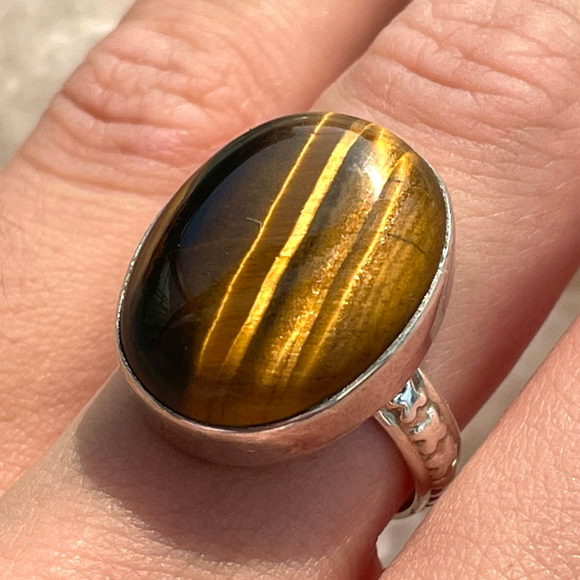 Tigers Eye Sterling Silver Ring - Sz7 TE5