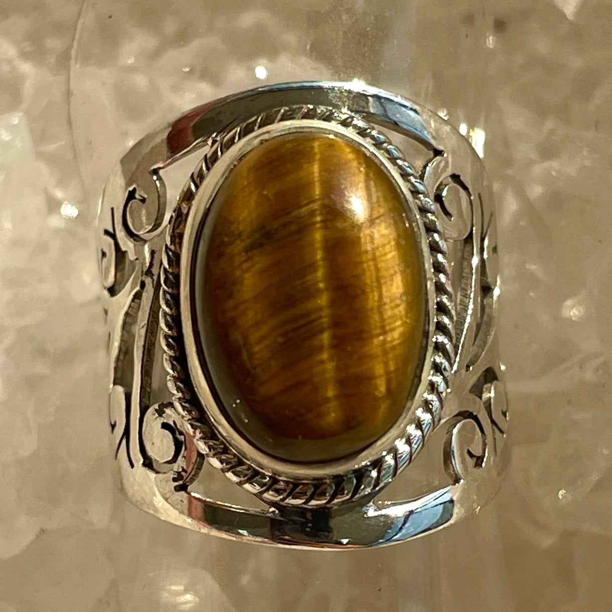 Tigers Eye Sterling Silver Ring - Sz7 TE8