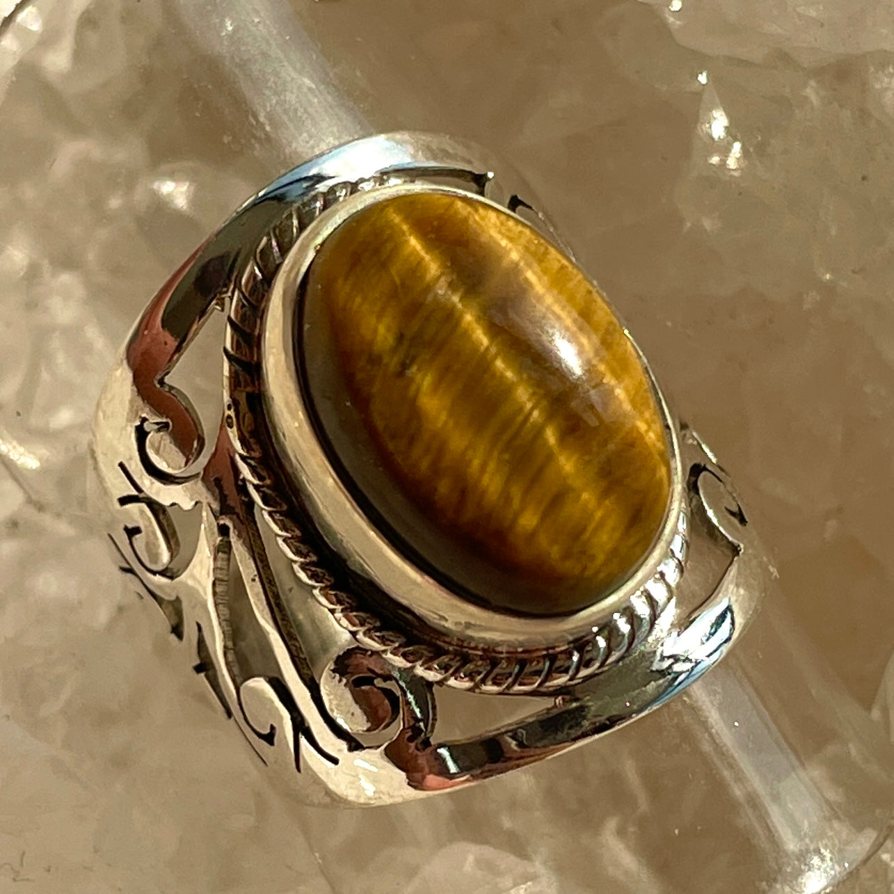 Tigers Eye Sterling Silver Ring - Sz7 TE8