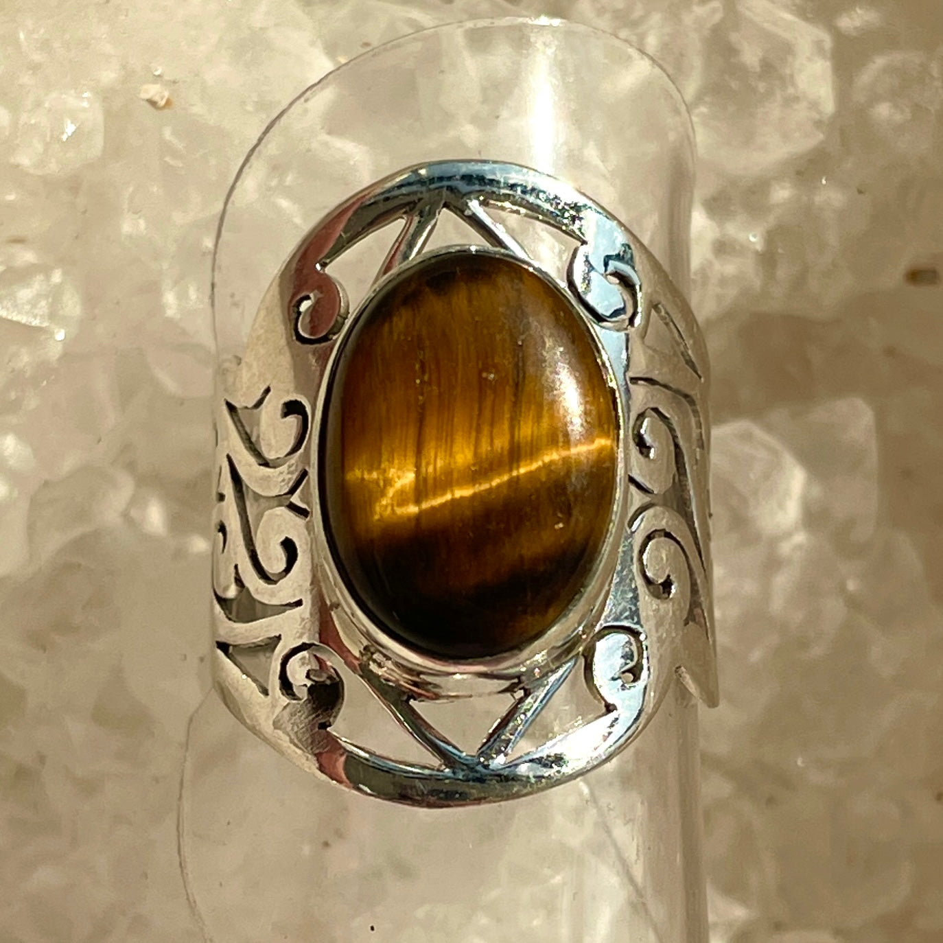 Tigers Eye Sterling Silver Ring - Sz7 TE6