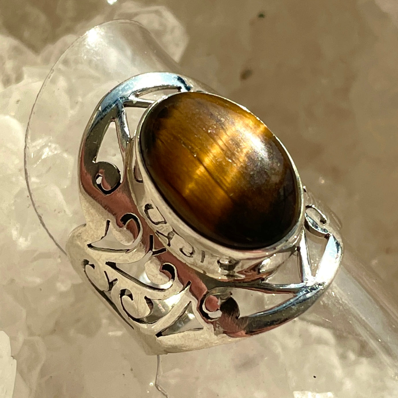 Tigers Eye Sterling Silver Ring - Sz7 TE6