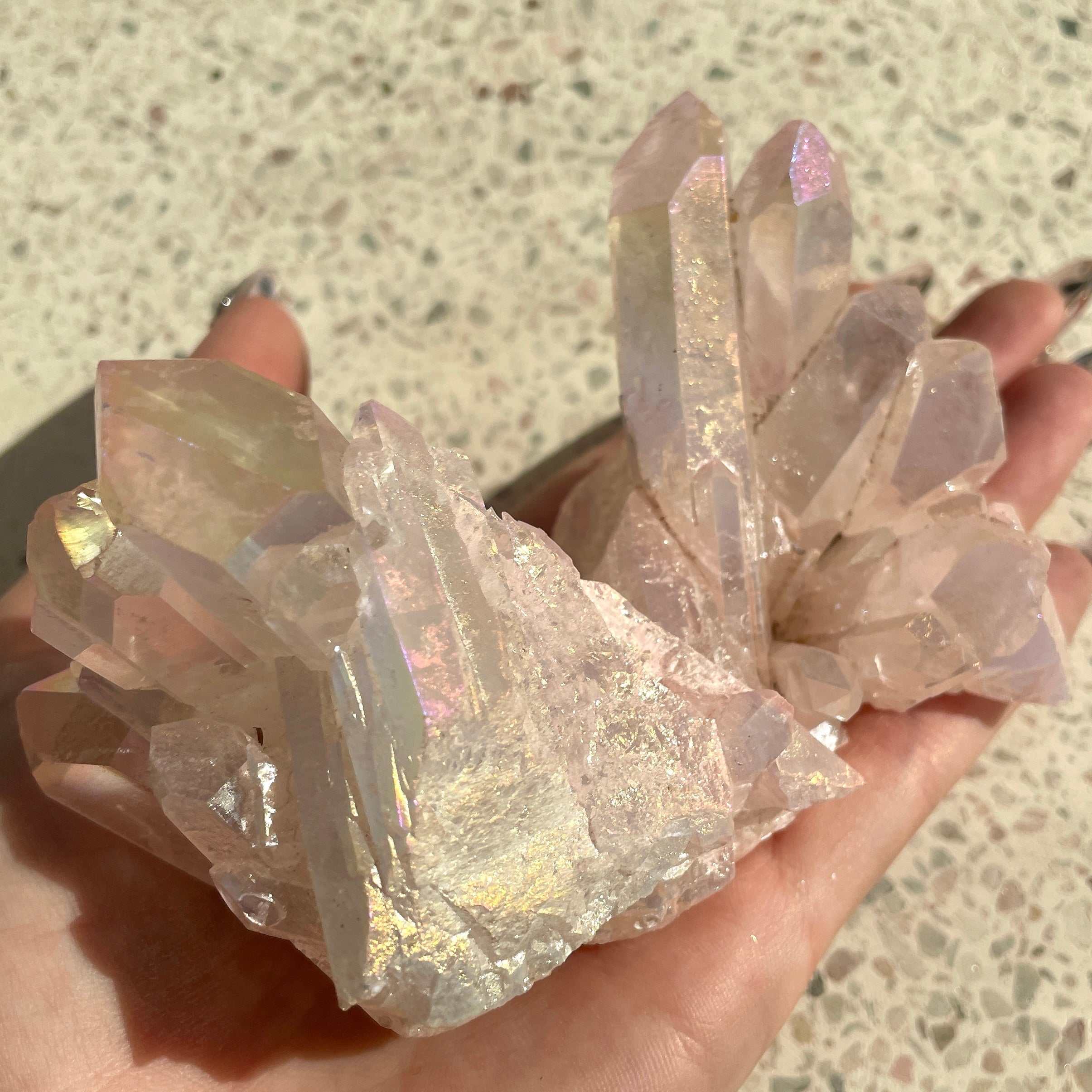 Rose Quartz Aura Cluster - 01