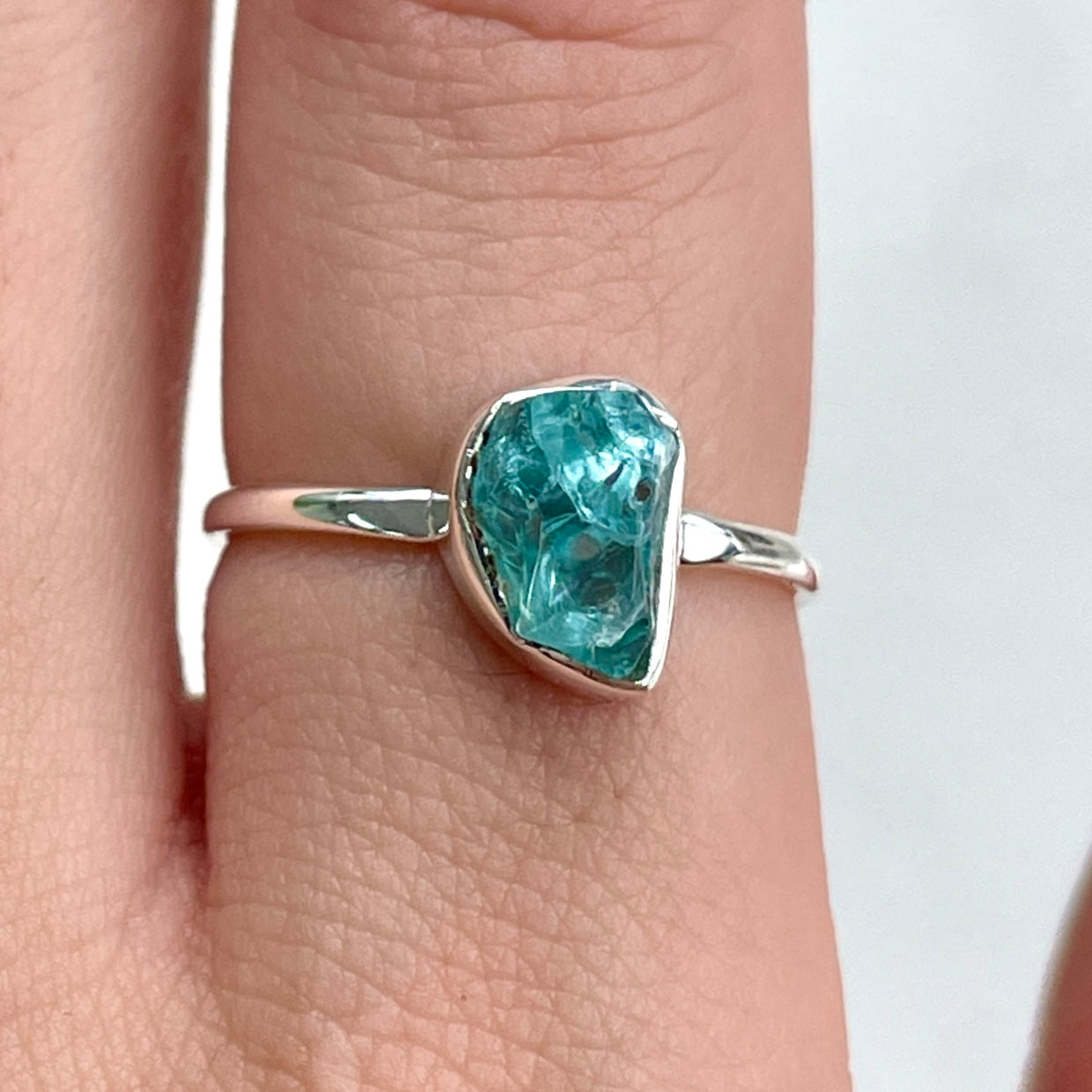 Apatite - Rough - St.Silver Ring